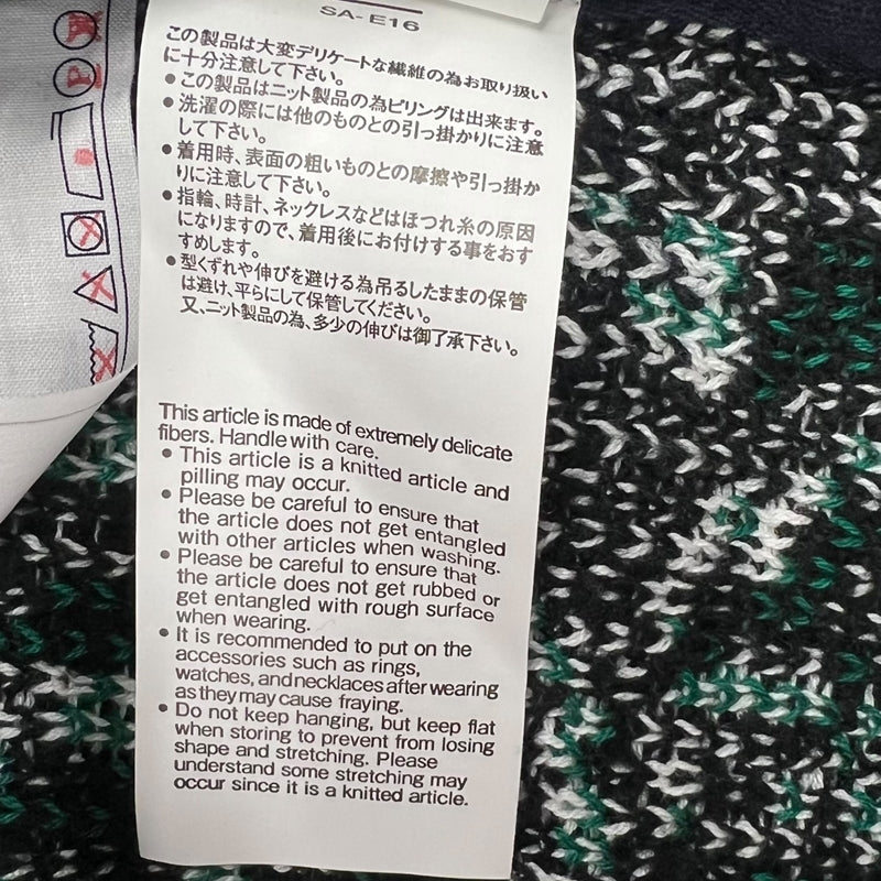 サカイ SACAI バンダナ ニットセーター 22-02695M 1 グリーン×ブラック コットン メンズ セーター