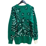 サカイ SACAI バンダナ ニットセーター 22-02695M 1 グリーン×ブラック コットン メンズ セーター