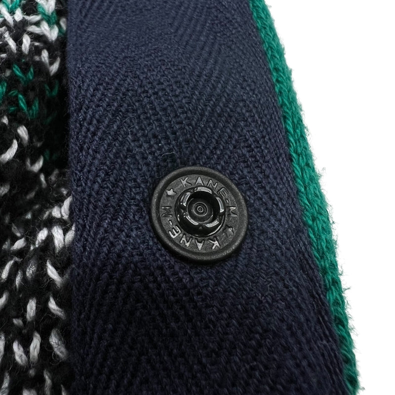 サカイ SACAI バンダナ ニットセーター 22-02695M 1 グリーン×ブラック コットン メンズ セーター