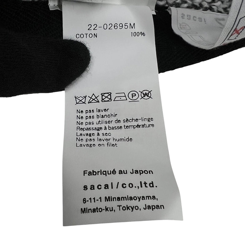 サカイ SACAI バンダナ ニットセーター 22-02695M 2 ブラック×ホワイト コットン100% メンズ セーター