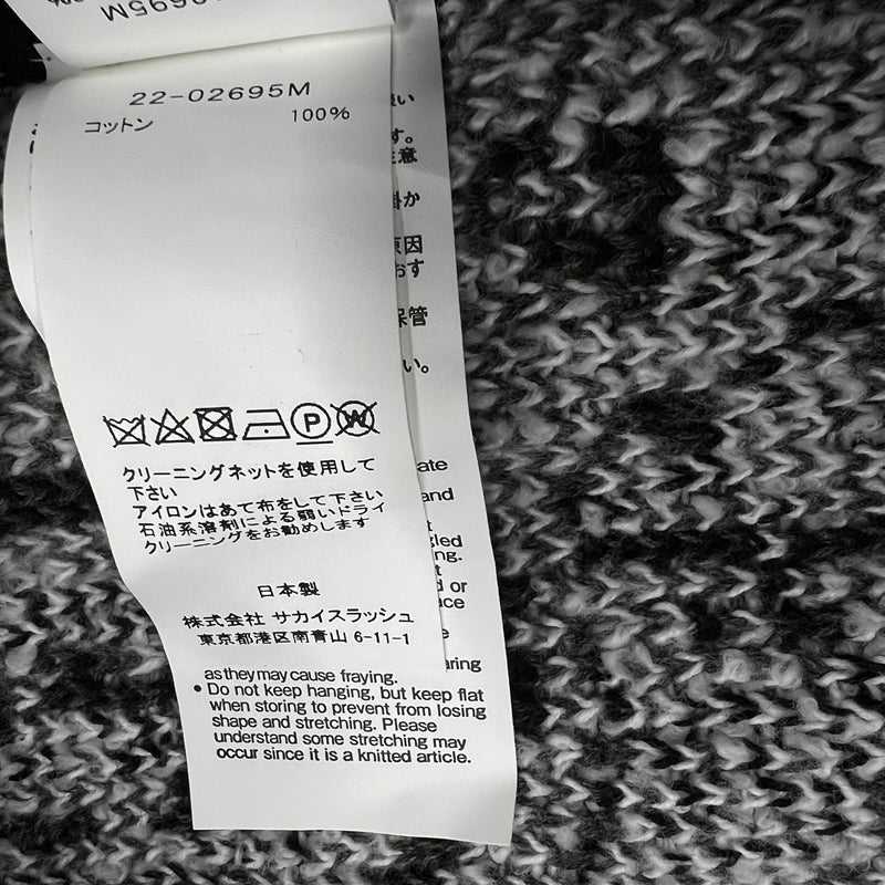 サカイ SACAI バンダナ ニットセーター 22-02695M 2 ブラック×ホワイト コットン100% メンズ セーター