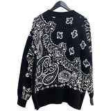 サカイ SACAI バンダナ ニットセーター 22-02695M 2 ブラック×ホワイト コットン100% メンズ セーター