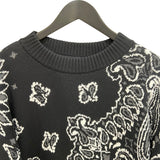 サカイ SACAI バンダナ ニットセーター 22-02695M 2 ブラック×ホワイト コットン100% メンズ セーター