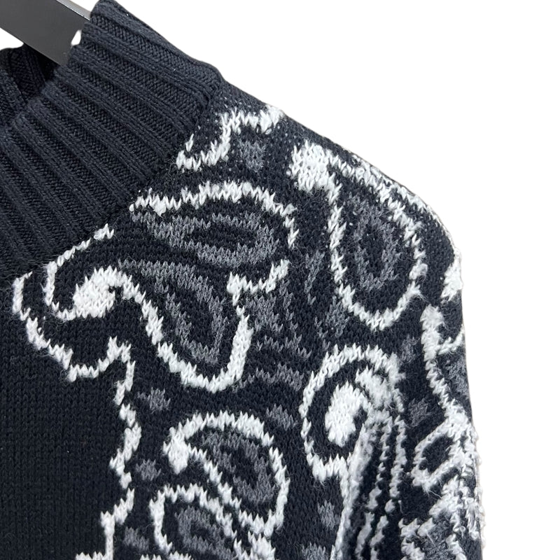 サカイ SACAI バンダナ ニットセーター 22-02695M 2 ブラック×ホワイト コットン100% メンズ セーター