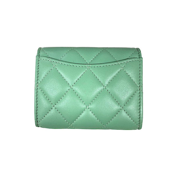 シャネル CHANEL マトラッセチェーンカードケース AP0238 グリーン ゴールド金具 ラムスキン レディース ショルダーバッグ