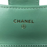 シャネル CHANEL マトラッセチェーンカードケース AP0238 グリーン ゴールド金具 ラムスキン レディース ショルダーバッグ