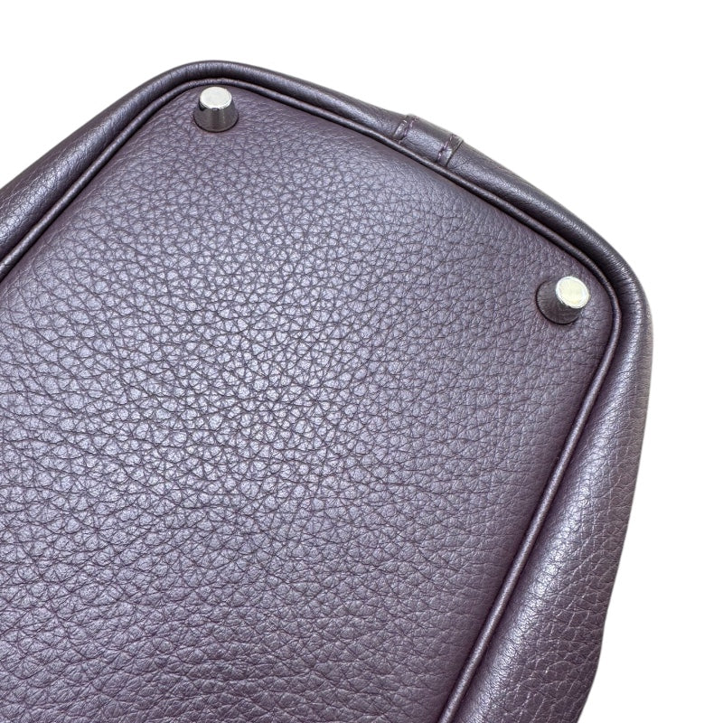 エルメス HERMES ピコタンロックPM　□M刻印　SV金具 プルーン レザー トリヨン レディース ハンドバッグ