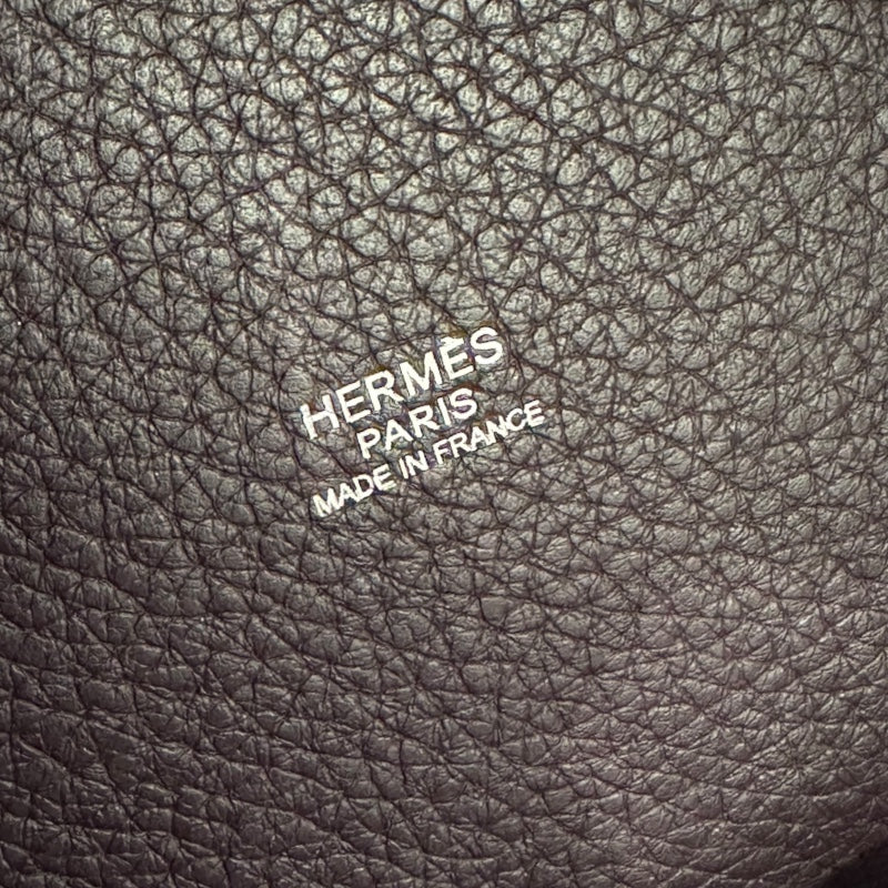 エルメス HERMES ピコタンロックPM　□M刻印　SV金具 プルーン レザー トリヨン レディース ハンドバッグ