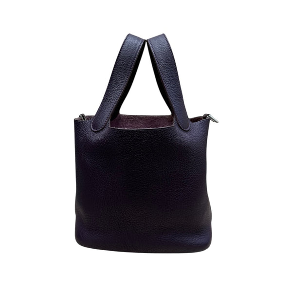 エルメス HERMES ピコタンロックPM　□M刻印　SV金具 プルーン レザー トリヨン レディース ハンドバッグ