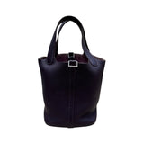 エルメス HERMES ピコタンロックPM　□M刻印　SV金具 プルーン レザー トリヨン レディース ハンドバッグ