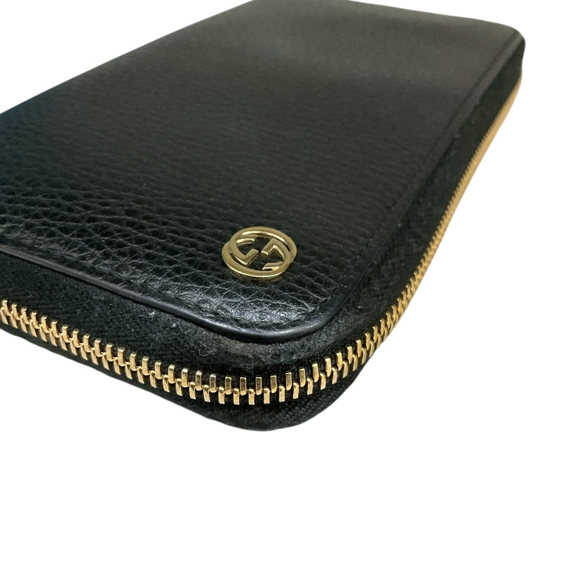 【美品】グッチ シマ インターロッキング 長財布 ジッピーウォレット レザー グッチシマ GUCCI グッチ シマレザー インターロッキングG