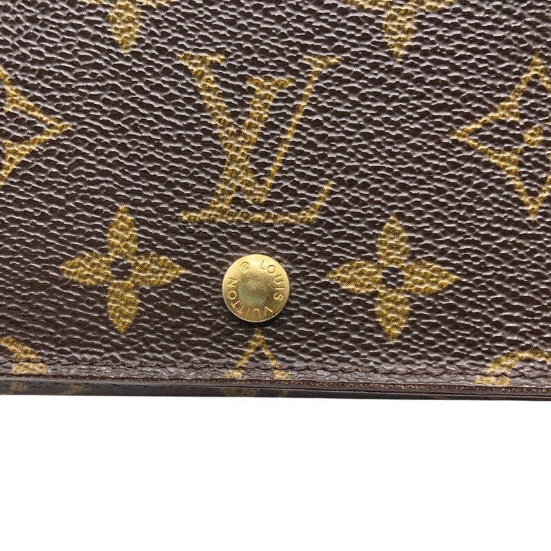 ルイ・ヴィトン LOUIS VUITTON ポルトフォイユ・トレゾール M61736  ブラウン×GD金具 モノグラム ユニセックス 二つ折り財布