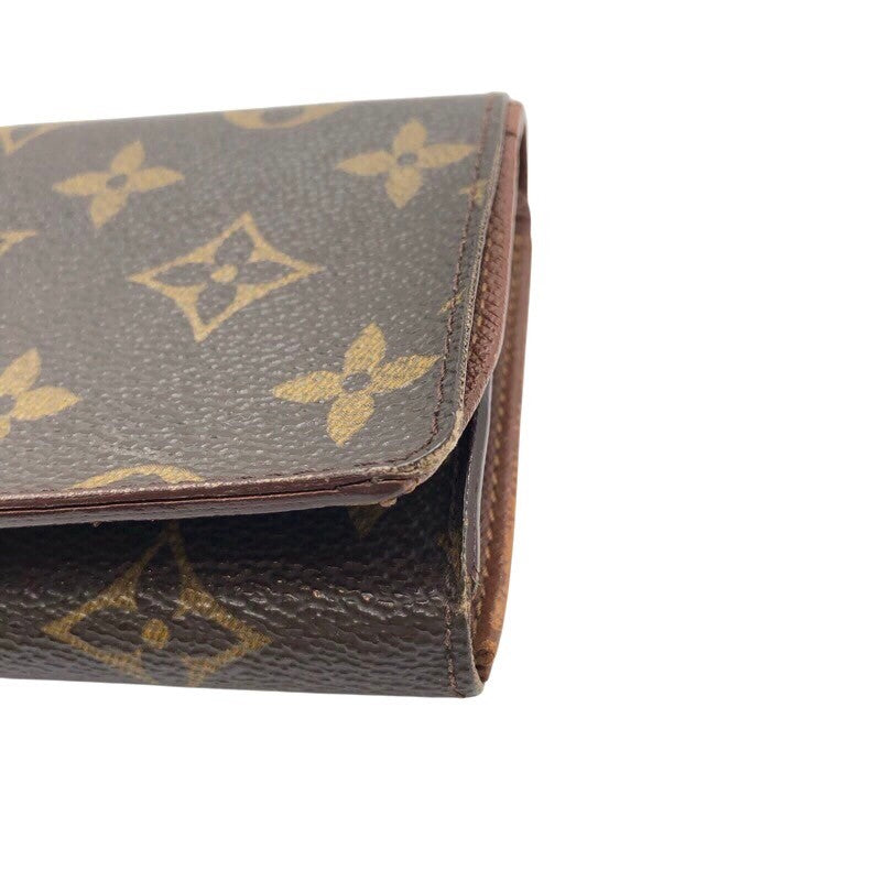 ルイ・ヴィトン LOUIS VUITTON ポルトフォイユ・トレゾール M61736  ブラウン×GD金具 モノグラム ユニセックス 二つ折り財布