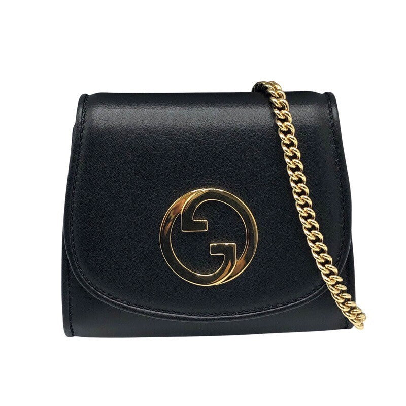 グッチ GUCCI ブロンディ ミディアム チェーンウォレット 725219 ブラック レザー レディース 二つ折り財布