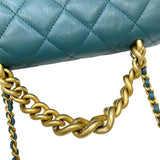 シャネル CHANEL マトラッセ スモールフラップバッグ AS0785 28番台 グリーン ゴールド金具 レザー レディース ショルダーバッグ