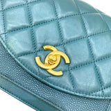 シャネル CHANEL マトラッセ スモールフラップバッグ AS0785 28番台 グリーン ゴールド金具 レザー レディース ショルダーバッグ