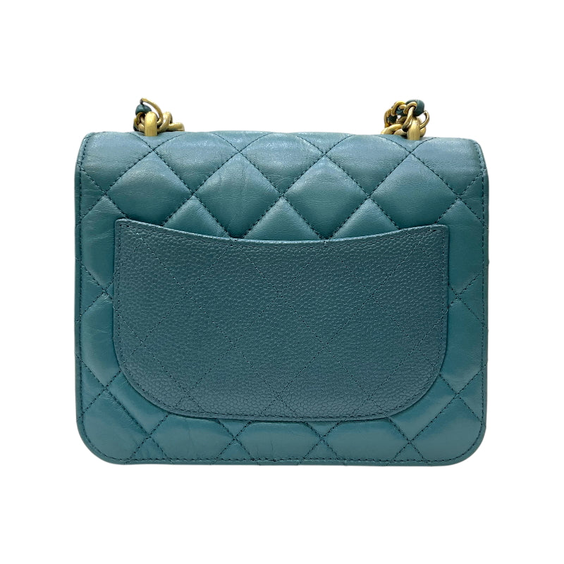 シャネル CHANEL マトラッセ スモールフラップバッグ AS0785 28番台 グリーン ゴールド金具 レザー レディース ショルダーバッグ