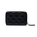シャネル CHANEL マトラッセ ジップコインパース A84511 19番台 ブラック シルバー金具 ラムスキン レディース コインケース
