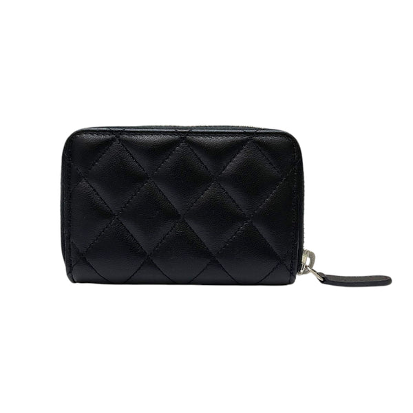 シャネル CHANEL マトラッセ ジップコインパース A84511 19番台 ブラック シルバー金具 ラムスキン レディース コインケース