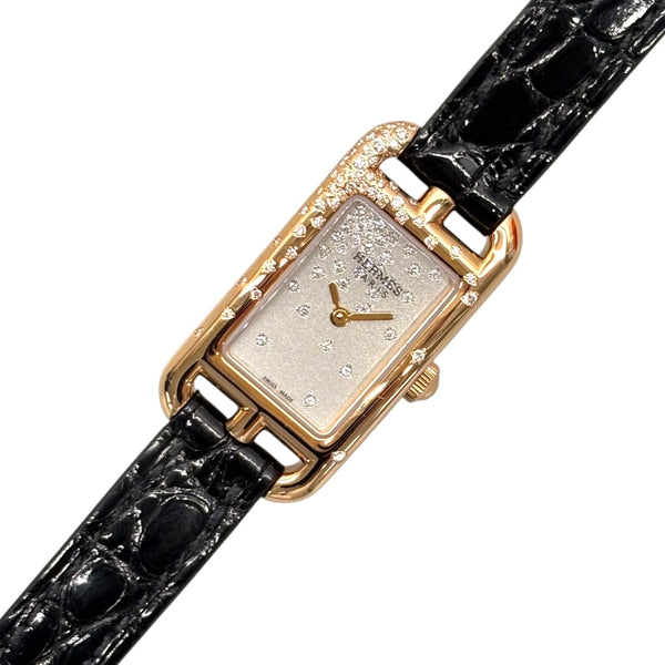 エルメス HERMES ナンタケット NA2.172  K18PG/レザーストラップ クオーツ レディース 腕時計