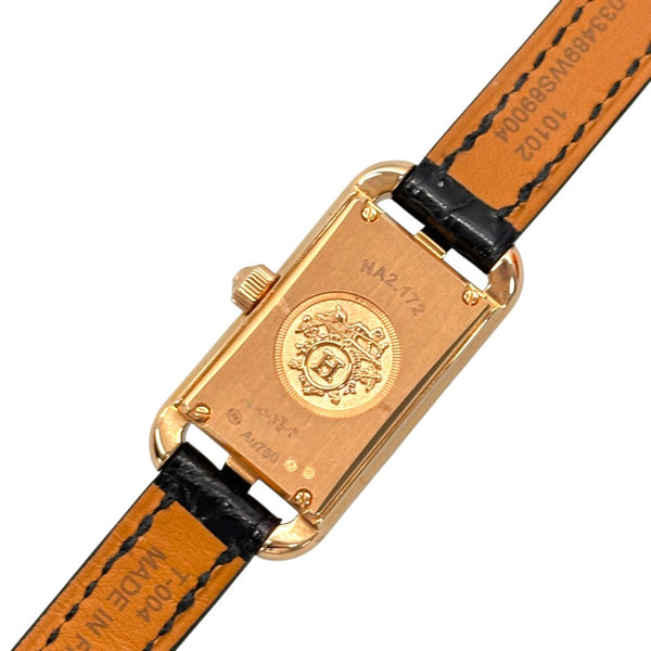 エルメス HERMES ナンタケット NA2.172  K18PG/レザーストラップ クオーツ レディース 腕時計