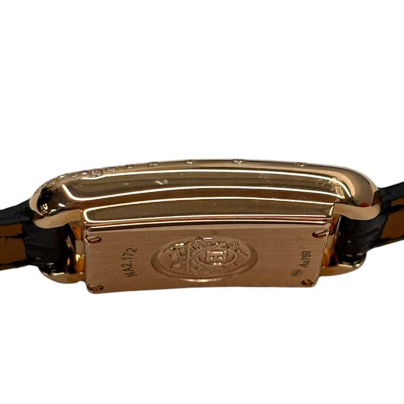 エルメス HERMES ナンタケット NA2.172  K18PG/レザーストラップ クオーツ レディース 腕時計