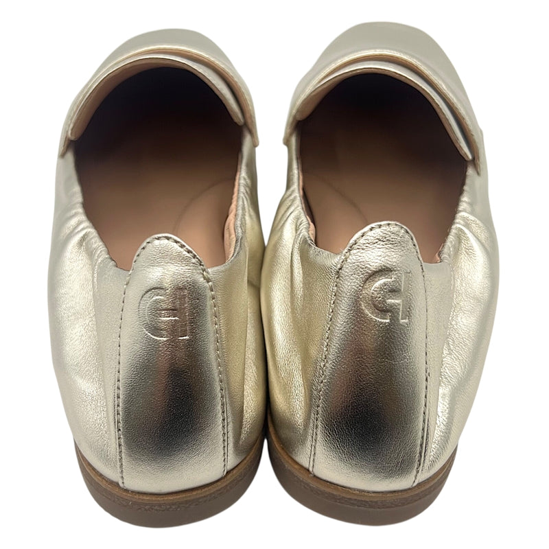 コールハーン COLE HAAN ローファー 36 ゴールド レザー レディース ローファー