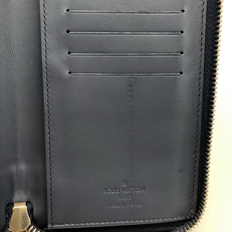 ルイ・ヴィトン LOUIS VUITTON ジッピーウォレット・ヴェルティカル M81767 マリーヌ アエログラム メンズ 長財布