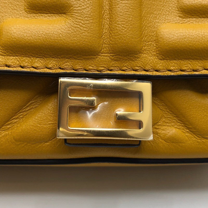 フェンディ FENDI ナノバゲット 7AR844 イエロー レザー レディース ショルダーバッグ
