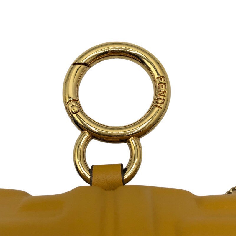 フェンディ FENDI ナノバゲット 7AR844 イエロー レザー レディース ショルダーバッグ