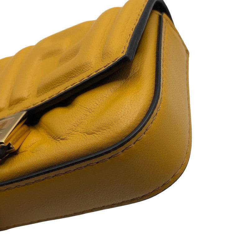 フェンディ FENDI ナノバゲット 7AR844 イエロー レザー レディース ショルダーバッグ