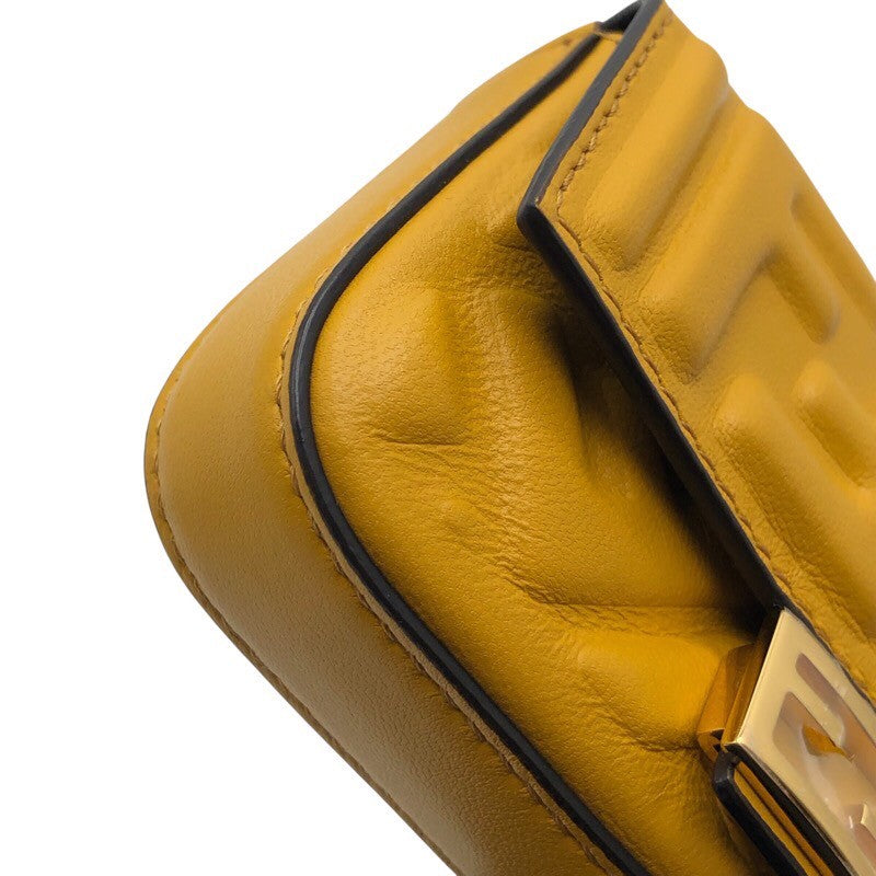 フェンディ FENDI ナノバゲット 7AR844 イエロー レザー レディース ショルダーバッグ