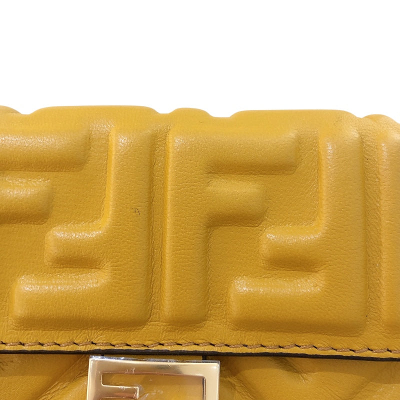 フェンディ FENDI ナノバゲット 7AR844 イエロー レザー レディース ショルダーバッグ