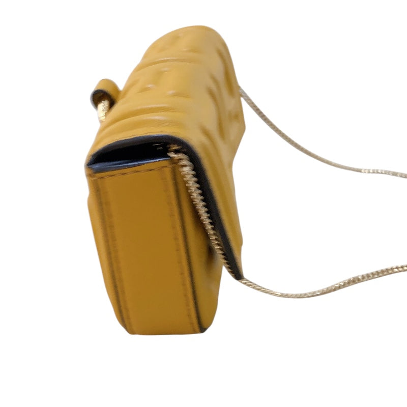 フェンディ FENDI ナノバゲット 7AR844 イエロー レザー レディース ショルダーバッグ