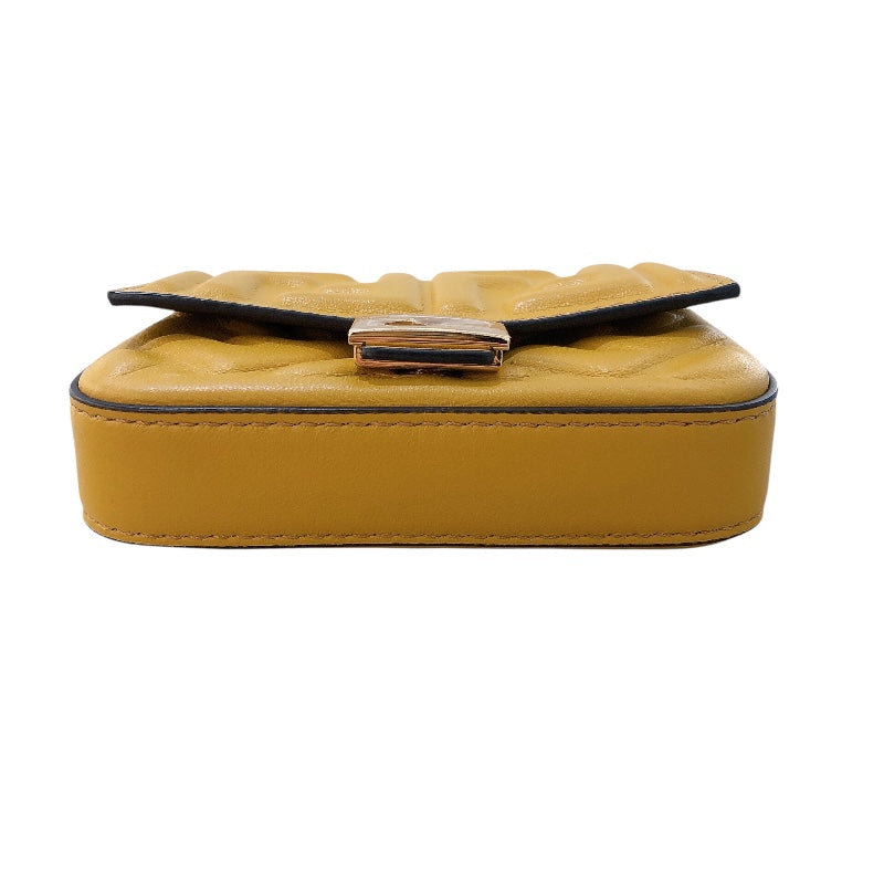 フェンディ FENDI ナノバゲット 7AR844 イエロー レザー レディース ショルダーバッグ