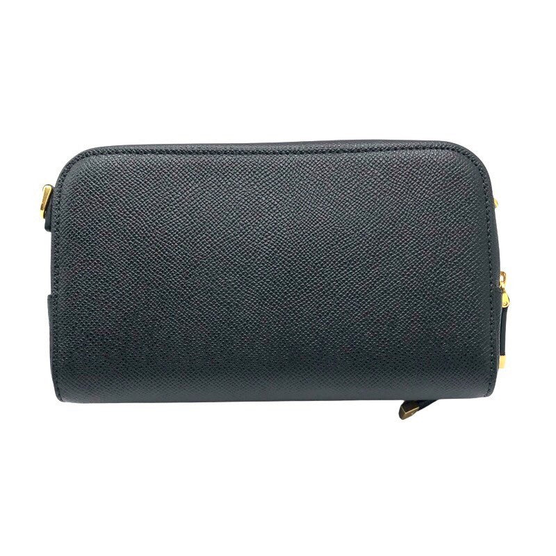 クリスチャン・ディオール Christian Dior カロダブルポーチショルダー S7431UBAE ブラック×GD金具 カーフ レディース ショルダーバッグ