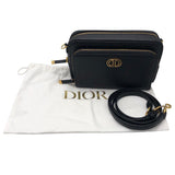 クリスチャン・ディオール Christian Dior カロダブルポーチショルダー S7431UBAE ブラック×GD金具 カーフ レディース ショルダーバッグ