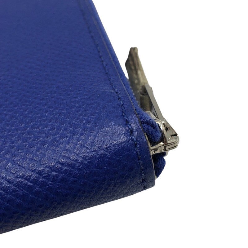 エルメス HERMES アザップロングシルクイン □O刻 ブルーエレクトリック エプソン ユニセックス 長財布