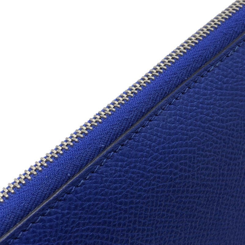 エルメス HERMES アザップロングシルクイン □O刻 ブルーエレクトリック エプソン ユニセックス 長財布