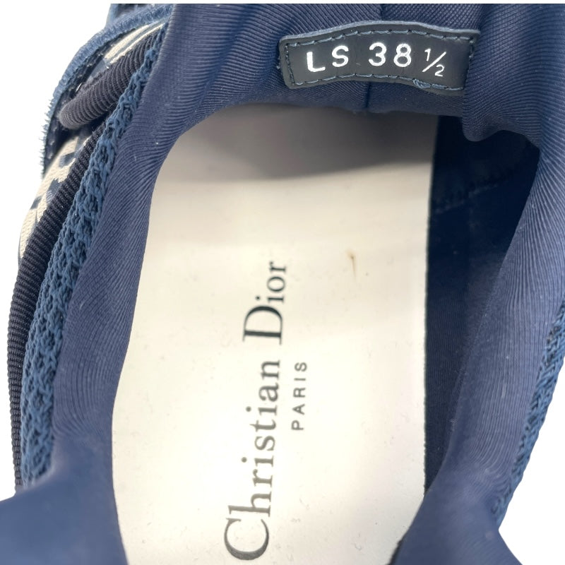 クリスチャン・ディオール Christian Dior D-wander オブリーク柄ローカットスニーカー ネイビー スエード/ファブリック レディース スニーカー