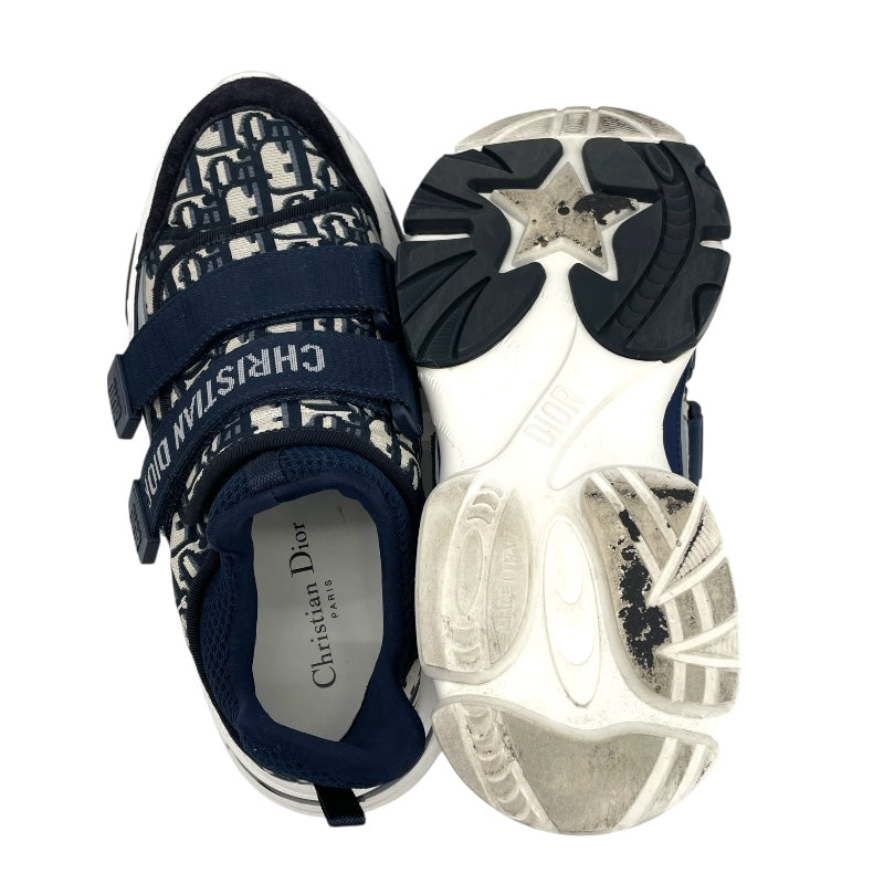 クリスチャン・ディオール Christian Dior D-wander オブリーク柄ローカットスニーカー ネイビー スエード/ファブリック レディース スニーカー