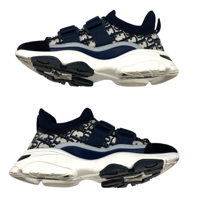 クリスチャン・ディオール Christian Dior D-wander オブリーク柄ローカットスニーカー ネイビー スエード/ファブリック レディース スニーカー