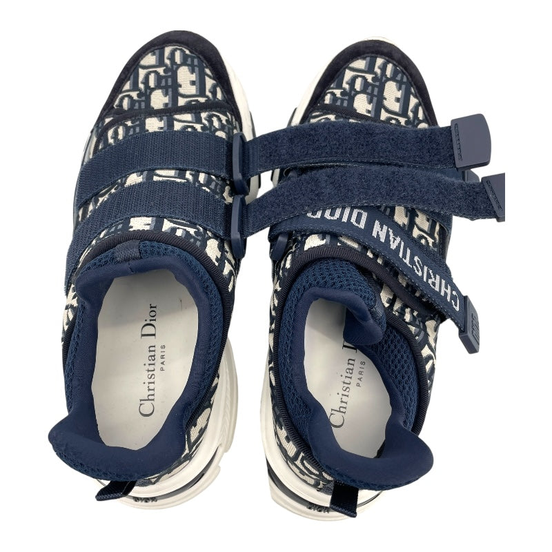 クリスチャン・ディオール Christian Dior D-wander オブリーク柄ローカットスニーカー ネイビー スエード/ファブリック レディース スニーカー