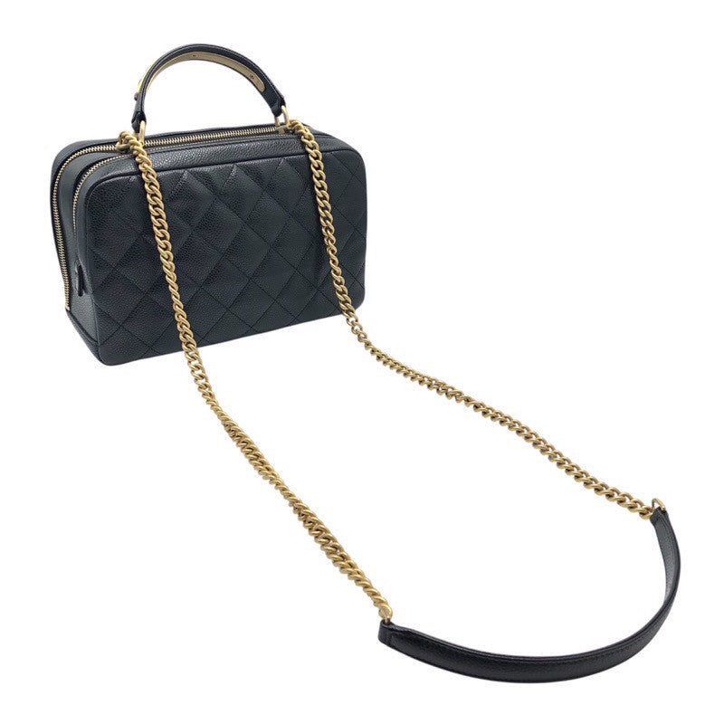 シャネル CHANEL マトラッセ　2WAY　チェーンショルダー ブラック×GD金具 キャビア レディース ショルダーバッグ