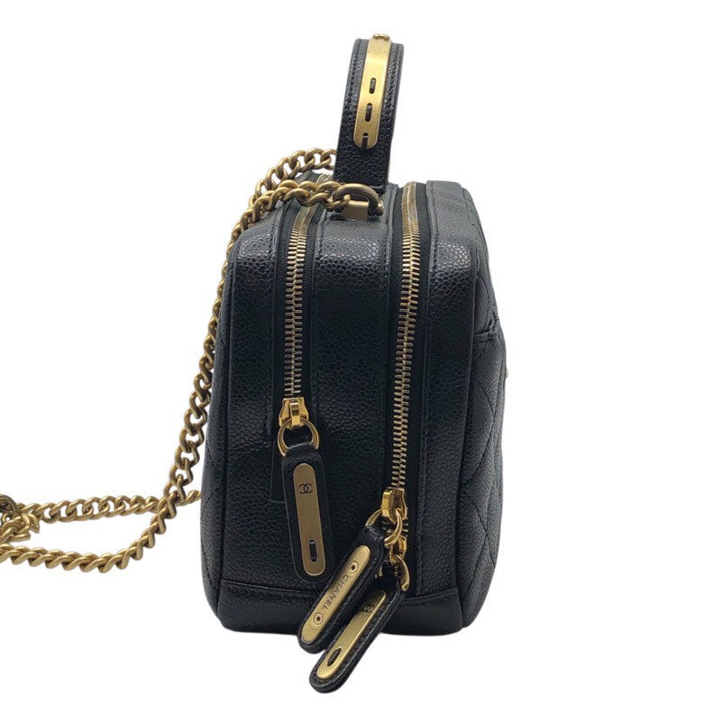シャネル CHANEL マトラッセ　2WAY　チェーンショルダー ブラック×GD金具 キャビア レディース ショルダーバッグ