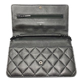 シャネル CHANEL 2.55チェーンウォレット メタリックフシルバー/SV金具 レザー レディース ショルダーバッグ