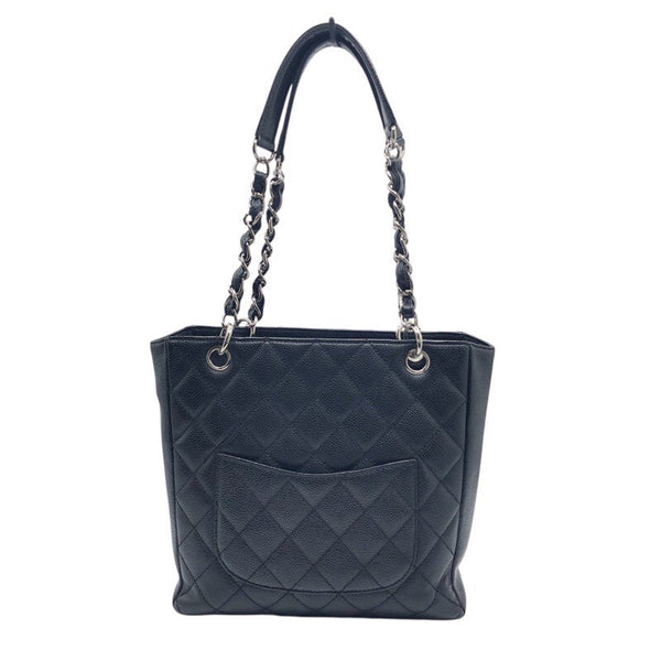 シャネル CHANEL PTSチェーントート A50994 ブラック×SV金具 キャビアスキン レディース トートバッグ