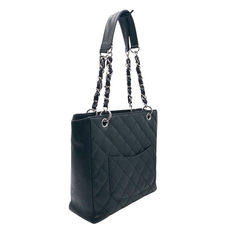 シャネル CHANEL PTSチェーントート A50994 ブラック×SV金具 キャビアスキン レディース トートバッグ