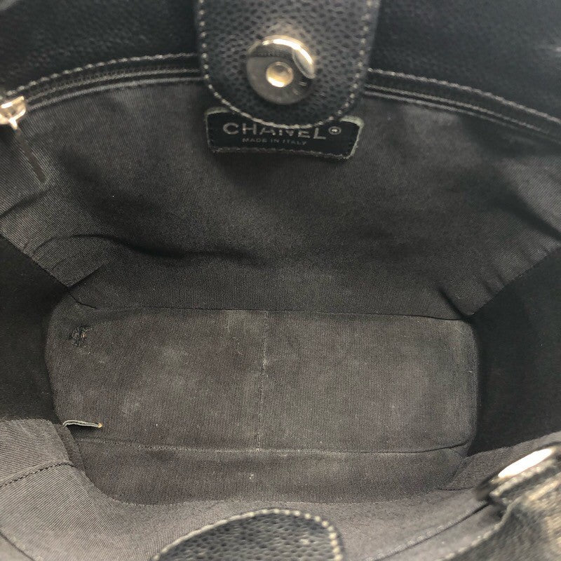 シャネル CHANEL PTSチェーントート A50994 ブラック×SV金具 キャビアスキン レディース トートバッグ