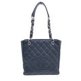シャネル CHANEL PTSチェーントート A50994 ブラック×SV金具 キャビアスキン レディース トートバッグ